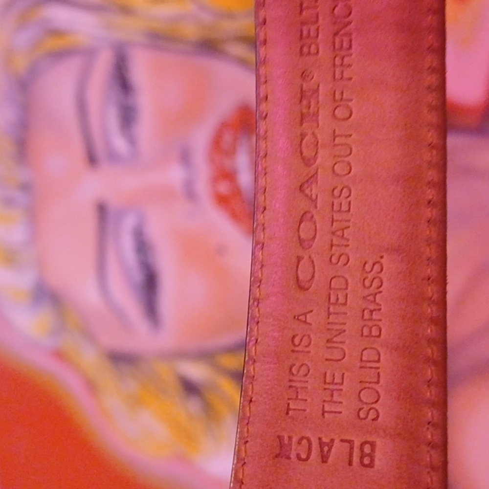 Coach Black Leather Belt with Gold Buckle sz.M - Picture 4 of 5